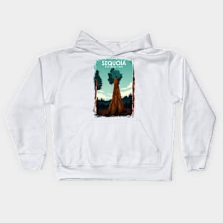 Sequoia National Park Vintage Minimal Travel Poster Kids Hoodie